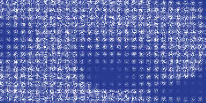 Digital noise abstract background with blue pixelated static texture and dark core.