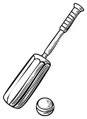 Fototapeta premium Cricket Bat and Ball Illustration Sport Equipment Isolated Graphic Design