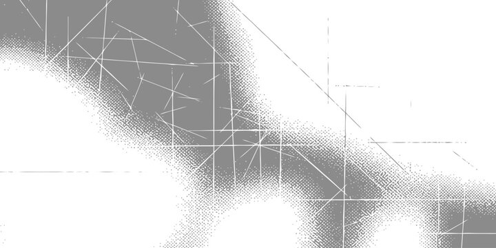 Halftone abstract design with intersecting lines and gradients in gray and white