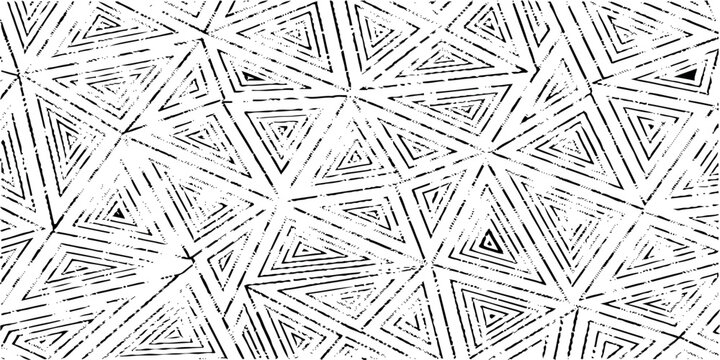 Black and white grunge geometric triangle pattern vector background texture