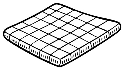 Naklejka premium Hand Drawn Square Quilted Pattern Texture Isolated Vector Illustration