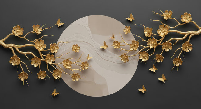 Stylish Interior Wall Design with 3D Effect
