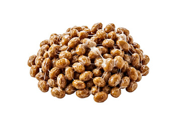Obraz premium Traditional Japanese Natto Fermented Soybeans Isolated on Transparent Background
