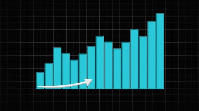 Stylized bar chart uses a minimalist color scheme on dark grid. Great for clean data presentations and professional reports. Highlight your data with this minimalist bar chart.