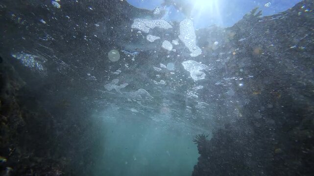 Pacific Ocean Underwater Waves at Shore Slow Motion 120fps