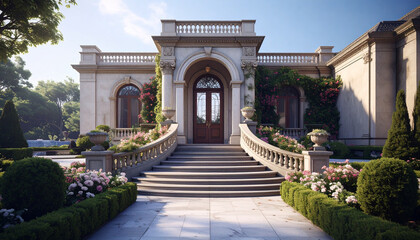 Obraz premium Modern Classic Mansion with Double Height Entrance and Professional Landscaping
