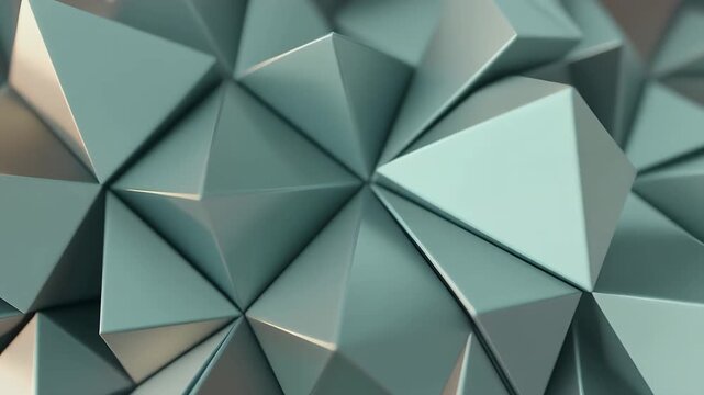 Macro of 3D Triangular Prisms Stacking and Separating Slowly &ndash; Soft Reflections for Minimal Cinematic Abstract Visual Design