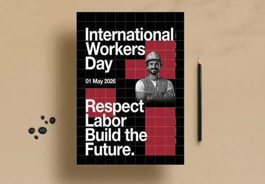 International Workers Day Poster Layout