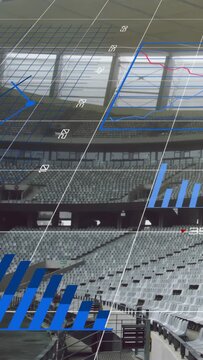 Vertical video: Overlay appearing, starting bars rising and pies filling, visualizing stadium data