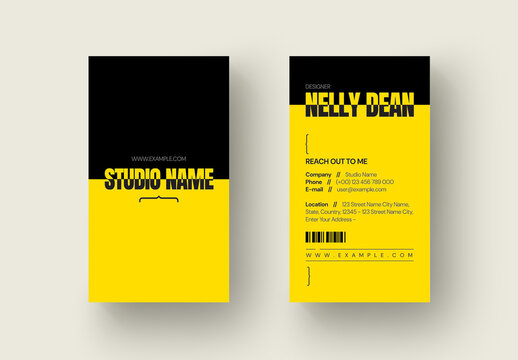 Vertical Business Card Template