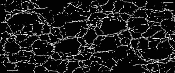 Fototapeta premium White vein seamless patterns of black marble texture dark background