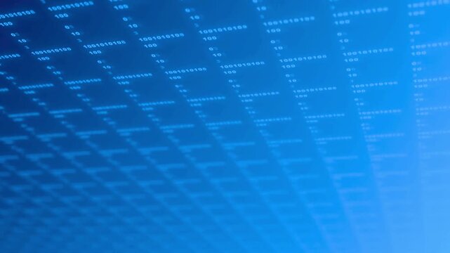 Seamless Motion Graphic of White Binary Digits on Blue Gradient Background Representing Global Network Information Flow
