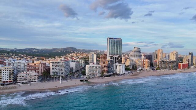 beach city modern coast tourism drone architecture sunlight travel summer beauty business success sea aerial cityscape skyline - Calpe, Spain - 2025