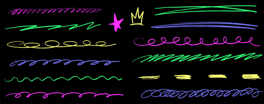 Chalk texture over a rough graphic line, crayon visible beneath; highlight brightens the path as an arrow repeats gently.