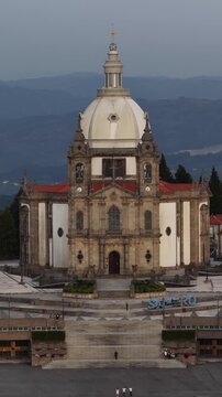 Aerial shot of Sameiro Sanctuary in Braga.