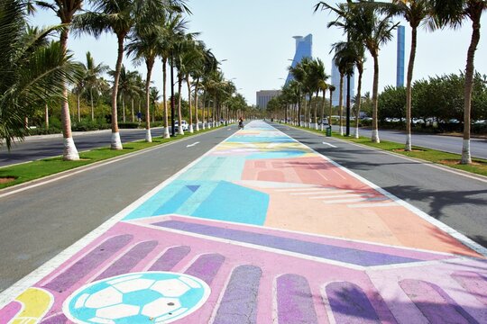Sports track on the Jeddah Corniche, Saudi Arabia