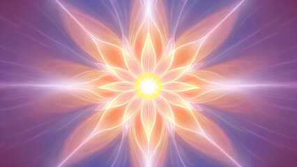 Fototapeta premium Bright Symmetrical Mandala Flower Light Pattern