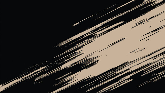 Abstract beige and black brush stroke design element diagonal streaks
