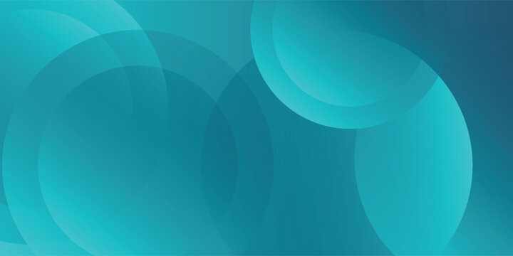 Blue abstract vector long banner. Business minimal gradient background with circles and copy space for text.
