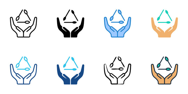 Sustainability icons set multiple style collection. Editable stroke 
