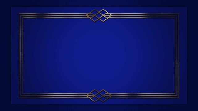 Looping square blue golden background Video