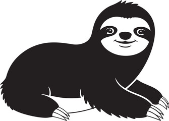 Obraz premium Cute sloth illustration simple black and white vector art perfect for childrens books t-shirts and nature-themed designs