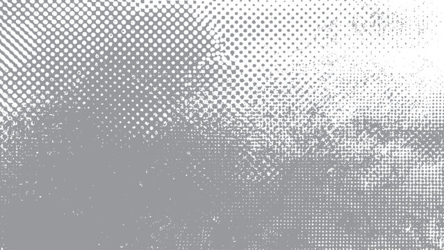 Abstract halftone landscape with noise grain texture Wave pattern background with subtle grain and gradient