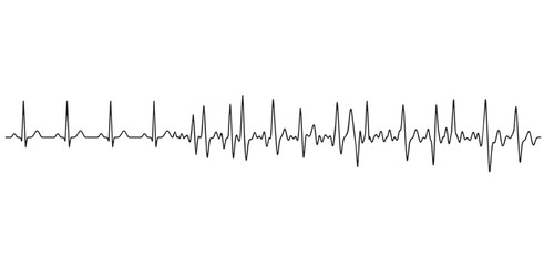 Obraz premium An image showing a rhythm disorder. Vector image. White background. It was created with artificial intelligence.