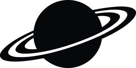 Saturn Planet Silhouette Icon vector © Chayan