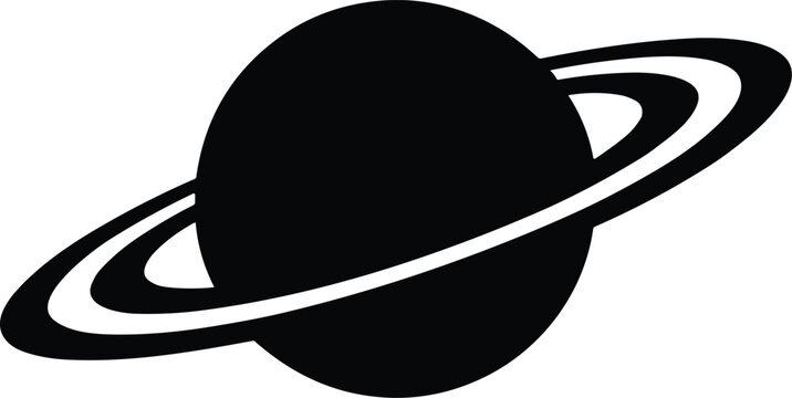 Saturn Planet Silhouette Icon vector