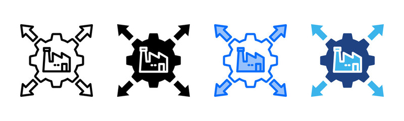 Obraz premium Resource Expansion icon set multiple style collection