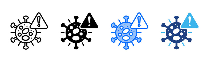 Fototapeta premium Virus icon set multiple style collection