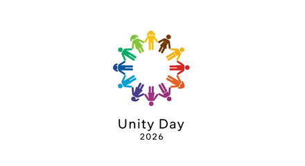 Fototapeta premium Unity Day 2026 colorful people circle logo.