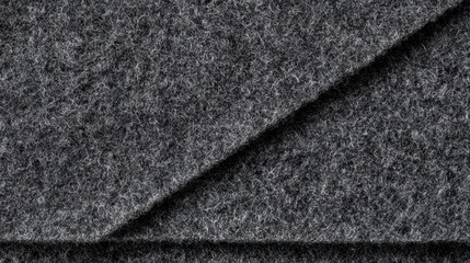 Fototapeta premium Stacked dark felt panels with diagonal fold and textured surface