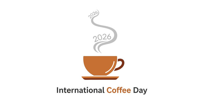 International Coffee Day 2026 logo design.