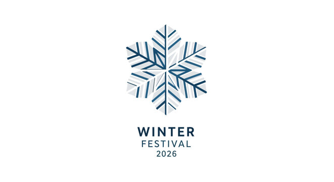 Winter festival logo with snowflake design.