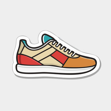 Colorful Cartoon Sneaker Sticker