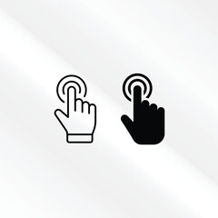 Obraz premium Hand Click and Touch Gesture Vector Icon Set, Touch Cursor vector, Double Click Gesture, Hand Cursor of Computer Mouse