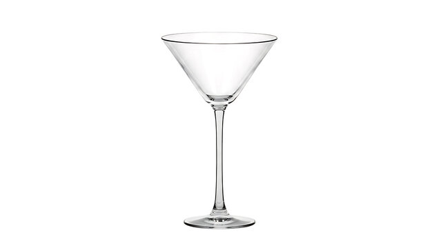 ia generated. Classic empty martini glass isolated on a clean white background.