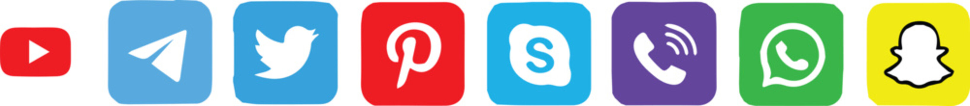icons social media collection youtube telegram pinterest