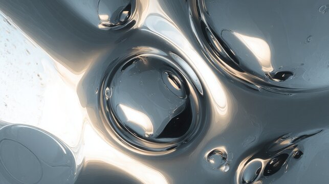 distorted reflections in curved mirror or water droplets on glass, abstract shapes, realistic optical effects, soft light, high detail