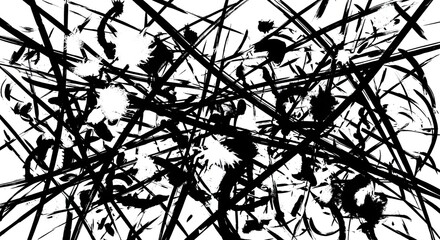 Obraz premium Abstract black and white artwork with dynamic lines and expressive brushstrokes
