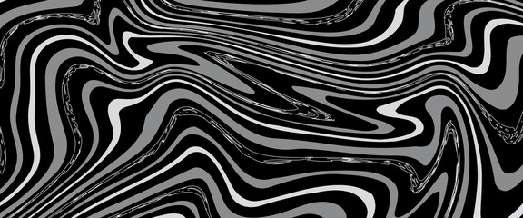 Obraz premium Abstract black and white fluid art swirls effect liquid marble vector illustration. Smooth elegant black satin texture. Luxurious marble background design. Abstract Monochrome Fluid Marble Pattern.