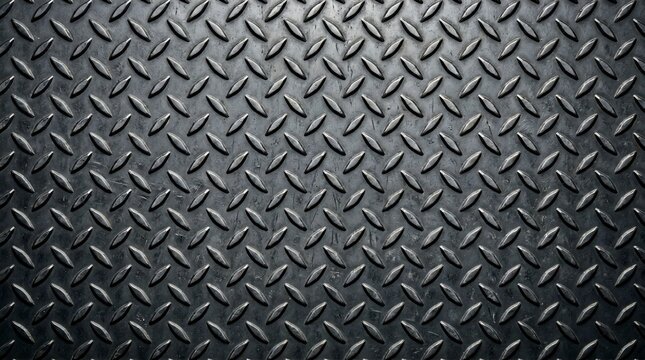 Dark Steel Diamond Plate Texture with Matte Industrial Finish