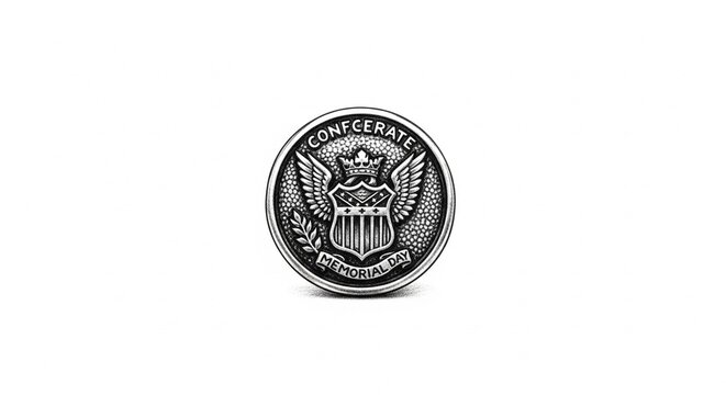 Confederate States of America Button Isolated on White Background.