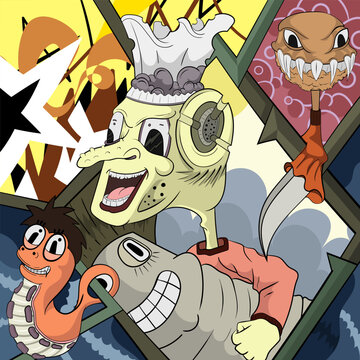 cartoon zombie attack