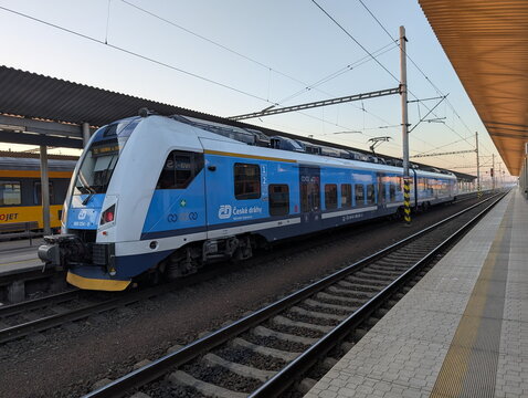 Modern Czech Train at Ostrava-Svinov Station