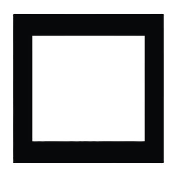Black square frame on white background