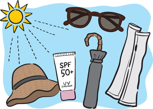 真夏のレジャー紫外線対策アイテムセット