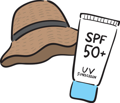 紫外線対策アイテムセット（帽子・日焼け止め）